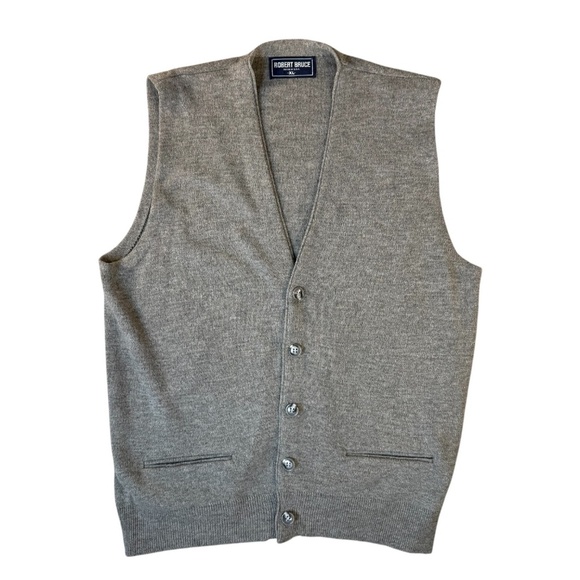 Vintage Robert Bruce Vintage Gray Sweater Vest Men's Size XL - Picture 1 of 7